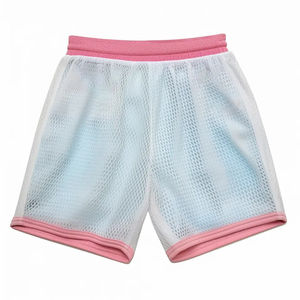 Short de sport en maille double couche personnalisé pour hommes, short de sport d'été en polyester, spandex et nylon, noir et uni pour l'entraînement à la plage - Product Image 6