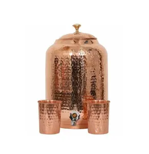 Fornitore di pentole per acqua in rame all'ingrosso vaso per acqua Matka in rame martellato per dimensioni personalizzate prezzo economico con vendita