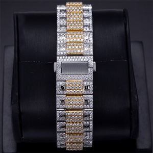 B2B Premium Automatic Roman Dial Moissanite Diamond <b>Watch</b> Fully Iced Hip Hop Style Luxury Stainless Steel Gold Silver Bust Glass - Product Image 6