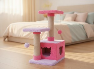 High-quality Premium Amistar Nastenka 3-<b>Level</b> 75cm Eco-Friendly Cat Tree for Cats and Kittens of All Ages and Sizes - Product Image 3