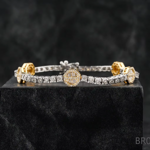 New Design Iced Out Lab Grown Jewelry Two Row VVS Moissanite Cuban Link Chain <b>Bracelet</b> for Sale From India - Product Image 1