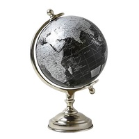 Globe terrestre décoratif en aluminium de haute qualité, classique, écologique, éducatif, couleur or, sculpture creuse rotative