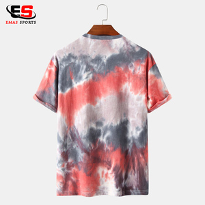 Men's Crew Neck Short Sleeve T-Shirt Colorful <b>Tie</b> Dye 100% Cotton Wholesale Street Style - Product Image 2