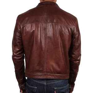 New Custom Fashion Genuine Leather Cotton <b>Filling</b> Turn <b>Down</b> Fur Collar Breathable Waterproof Warm Heated <b>Men</b> Leather <b>Jacket</b> - Product Image 3