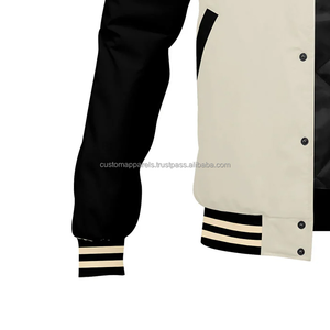 Chaqueta Deportiva Varsity de Lana Personalizada con Mangas de Cuero, Cuello Alto Cortavientos, Ropa Deportiva para Equipos - Product Image 6