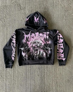 ชุดเซ็ตฮู้ดดี้และกางเกงจ็อกเกอร์ผ้าฟอกสีสไตล์วินเทจคุณภาพสูงสำหรับผู้ชาย ยี่ห้อ Wedix Sports  ไซส์พลัส  แบบยูนิเซ็กซ์  พร้อมลายพิมพ์ - Product Image 3