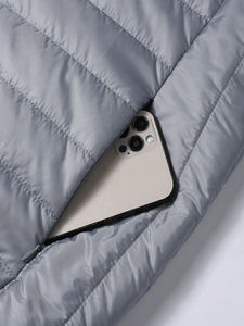 Veste à col montant en toile d'hiver pour hommes, fermeture à glissière, couleur unie, sport d'extérieur classique et polyvalent - Product Image 4