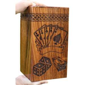Urnas conmemorativas de madera hechas a mano para cenizas humanas de adultos urnas de cremación grabadas caja de urna de entierro decorativa funeraria de la India - Product Image 4