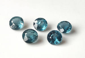 หินอัญมณีสีฟ้าทรงกลมขนาด4มม.-6มม. แบบเหลี่ยมหลวมสำหรับทำเครื่องประดับสีฟ้า - Product Image 6