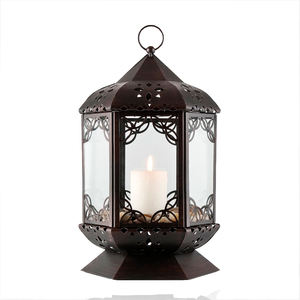 Fabriqué à la main décoratif pour la maison hôtel mariages décoration bougeoir lanterne finition personnalisée verre et longue lanterne en métal - Product Image 6