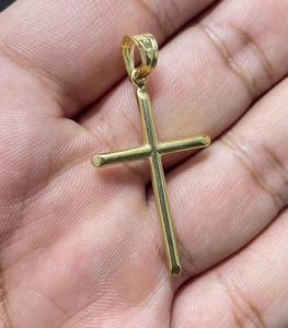 Pendentif croix en or véritable 10 carats, or jaune 10 carats, croix en or massif, 7,5 grammes - Product Image 1