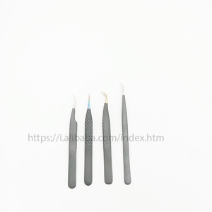 แหนบขนตาสแตนเลสคุณภาพสูงแหนบขนตาสีดำพลาสม่าแหนบปลายแหลมฉลากส่วนตัว - Product Image 4