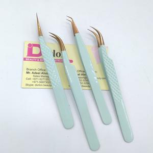 Embouts Plasma or Rose de haute qualité avec pince à épiler d'extension de cils enduits de couleur Meilleure vente pince à épiler de beauté en acier inoxydable - Product Image 1