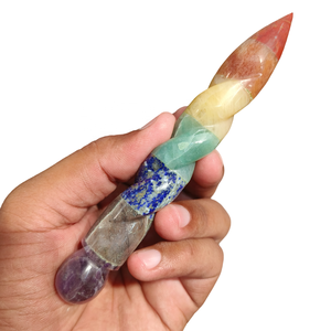 Haute qualité 7 Chakra bâton harmoniseur cylindres tige Multi pierre pour la méditation réduire les CEM et le rayonnement 7 chakra cristal de guérison - Product Image 3