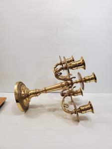 Vintage Candelabra Candle <b>Holders</b> 5 Arm Candelabras Candelabra Perfect for Wedding Vintage <b>Brass</b> Candle <b>Holder</b> Table Display - Product Image 4