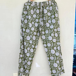 Indio hecho a mano 100% algodón popelina Casual elegante lujo Floral estampado ropa de dormir pijamas Primavera Verano otoño vacaciones mañana - Product Image 5