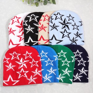 Venta al por mayor de gorros de invierno de punto de estrella con logotipo personalizado bordado en 3D gorros cálidos de Jacquard gorros para deportes al aire libre playa negocios - Product Image 3
