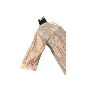 Hermoso Vestido Casual Estampado a Mano de Jaipur para Mujer, Elegante y Moderno, Talla Única hasta 5XL, Transpirable, Largo hasta el Suelo - Product Image 4