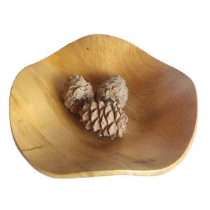 Bol en bois assiette avec bord bol à fruits fait main bol rustique décoratif pour pièce maîtresse - Product Image 1