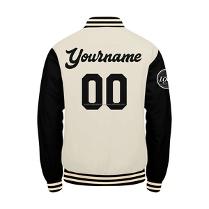 Chaqueta Deportiva Varsity de Lana Personalizada con Mangas de Cuero, Cuello Alto Cortavientos, Ropa Deportiva para Equipos - Product Image 3