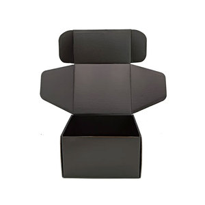 กระดาษงานฝีมือสีดำพับเก็บได้กระดาษลูกฟูกกล่องจดหมายโลโก้รีไซเคิลเป็นมิตรต่อสิ่งแวดล้อมและทนทานดีไซน์ตามสั่ง - Product Image 2