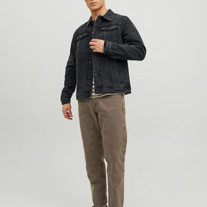 Veste en jean longue et fine de qualité supérieure pour homme, décontractée, enduite, saison hivernale, hautement respirante, personnalisable, vente en gros - Product Image 3