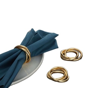 Modern High Quality Stainless Steel Napkin <b>Rings</b> Set Gold Plated New Look for Wedding Restaurant Home or Party - Product Image 1