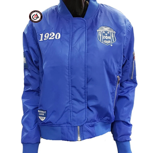 Zeta Phi Beta Sorority Chaqueta de carreras bordada para Mujer | ZPB Sorority Sublimated Ladies Custom Style Racing bomber Jacket - Product Image 2
