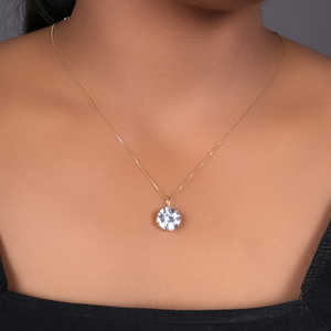 Trendy <b>Gold</b> Plating Solitaire Cubic Zirconia Necklace for Women Stainless Steel Christian <b>Cross</b> Flower Heart <b>Chains</b> Gift - Product Image 2