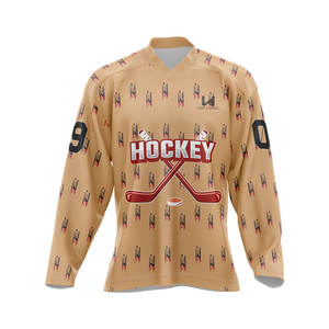 Maillots de hockey personnalisables Ensemble personnalisé Nom de l'équipe Numéro Logo Service OEM disponible 100% polyester Séchage rapide Respirant - Product Image 1