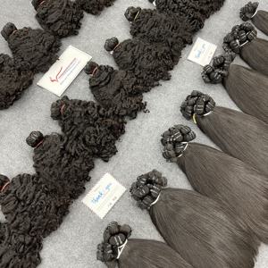 MEILLEURE QUALITÉ!!!! Trame Top Vente Grandes Extensions de Cheveux Crépus Curl 100% Extension de Cheveux Humains Vietnamiens Trame de Cheveux - Product Image 5