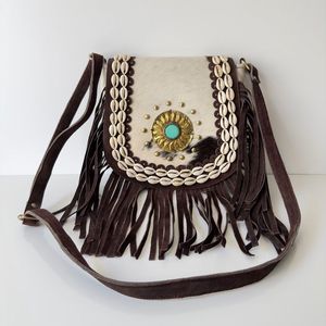 Bolso de Hombro de Cuero Genuino para Mujer, Estilo Occidental, con Flecos de Piel de Ante, Diseño Nuevo, Alta Calidad, Estilo Bohemio - Product Image 1