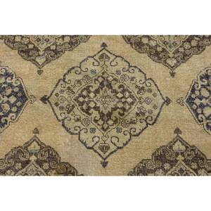 Alfombra clásica de lana turca Vintage de 3x13,3 pies, diseño de retales beige y marrón, alfombra para sala de estar con respaldo de látex - Product Image 5