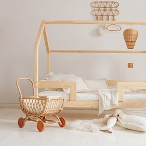 Pas cher prix naturel landau poussettes pour poupées à la main mini poupée chariot poussettes rotin bébé jouet landaus - Product Image 3