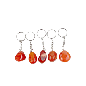 natural stone raw Red carnelian tumbled quartz <b>Keychain</b> Healing wrapped golden Gemstone crystal <b>Keychain</b> healing Wholesaler - Product Image 5