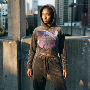 2026 <b>Women</b> Lightweight Breathable <b>Velour</b> Nylon/Cotton <b>Tracksuit</b> DTF Print Rhinestone Hoodie Baggy Sweatpants Set Vintage Wash - Product Image 5