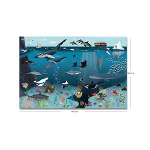 Moderna Decoración de Pared de Papel de 250g con Diseño de Mundo Submarino para Niños, 140 x 100 cm - Product Image 4