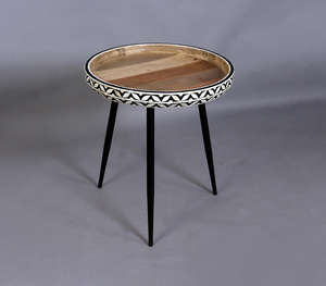 Nouvelle table basse en bois massif écologique avec incrustation d'os Console meubles artisanaux en résine pour la maison hôtel salon décor - Product Image 1