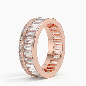 Anillo de eternidad de moissanita con corte Baguette para mujer, Ajuste de canal de plata 925, banda de boda clásica para mujer, aniversario de compromiso - Product Image 6