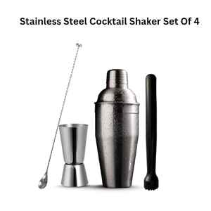 Top Seller Stainless Steel Bartender Martini Kit <b>Set</b> of 4 Bar Spoon <b>Cocktail</b> Shaker Muddler Peg Measurer Bar Spoons Accessories - Product Image 4