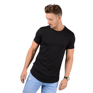 2023 nueva camiseta lisa para correr 100% algodón personalizado Color sólido ropa Casual para hombres camisetas de verano - Product Image 2
