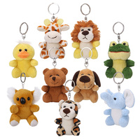 Mini jouets animaux en peluche personnalisés, dessin animé, OEM, vente en gros, peluche douce, porte-clés, jouets promotionnels