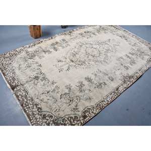 พรมตุรกีวินเทจขนแกะสีเบจสีน้ำตาล5.4 x 9.1ft เป็นมิตรต่อสิ่งแวดล้อมผ้าถักแบบแบนลายเย็บปะติดปะต่อกันตกแต่งห้องรับแขกห้องโถง - Product Image 2