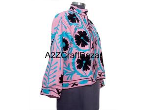 Chaqueta Bomber de Punto para Mujer, Invierno/Primavera, con Bordado Indio Suzani, Patrón Floral, Tela de Pato, Relleno de Algodón, Regalo para Ella - Product Image 4