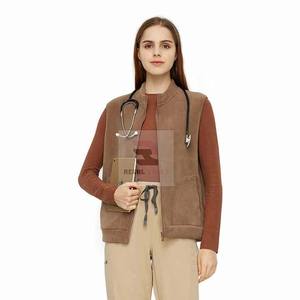 แจ็กเก็ตโรงพยาบาลผ้ายืดมีกระเป๋าเสื้อแจ็กเก็ตขัดผิวชุดพยาบาล - Product Image 3