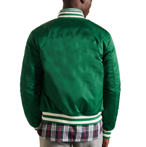 แจ็คเก็ตเบสบอลแบบมีโลโก้สั่งทำได้ ไซส์ใหญ่ ผ้าซาติน เงา ระบายอากาศได้ดี เหมาะสำหรับฤดูหนาว สำหรับผู้ชาย สไตล์ Letterman - Product Image 2