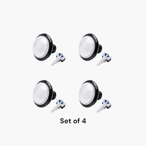 Ensemble de 4 boutons poussoirs d'arcade convexes avec éclairage LED (12V), construction en plastique et métal, options multicolores et micro-interrupteur - Product Image 3