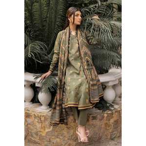 Traje Salwar Kameez de Algodón Khaddar Estampado a Rayas de 3 Piezas Sin Coser, Estilo Casual Pakistaní Indio K-52081, Largo hasta el Suelo, Ajuste Holgado - Product Image 4