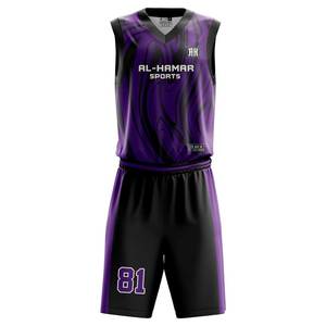 Uniformes de baloncesto sin mangas transpirables sublimados personalizados, 100% poliéster, de secado rápido, uniformes de baloncesto de talla grande - Product Image 3