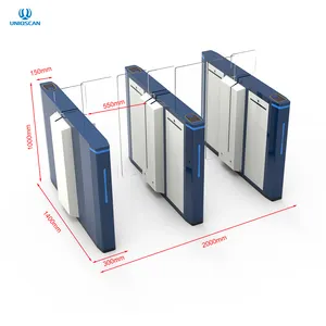 High Security Speed Swing Turnstile Card Reader Access Control Sliding Gate For Factory Bank Entry Exit
